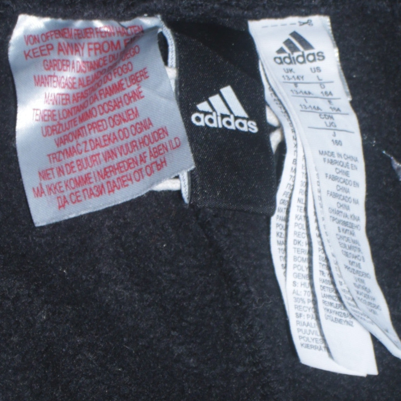Adidas Boys Black Jogger Trousers 13-14 Years Side Stripe Sportswear