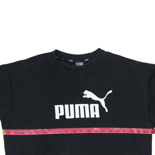 Puma Women's Black Medium Pullover Sweatshirt with Logo Print