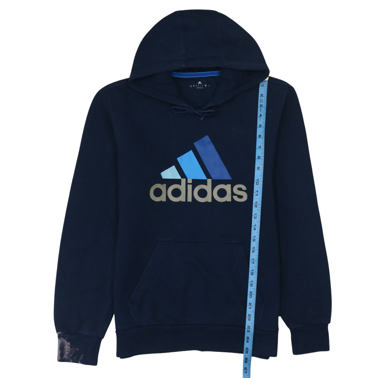 Adidas Men's Blue Pullover Hoodie Size S Sports Fleece Sweatshirt