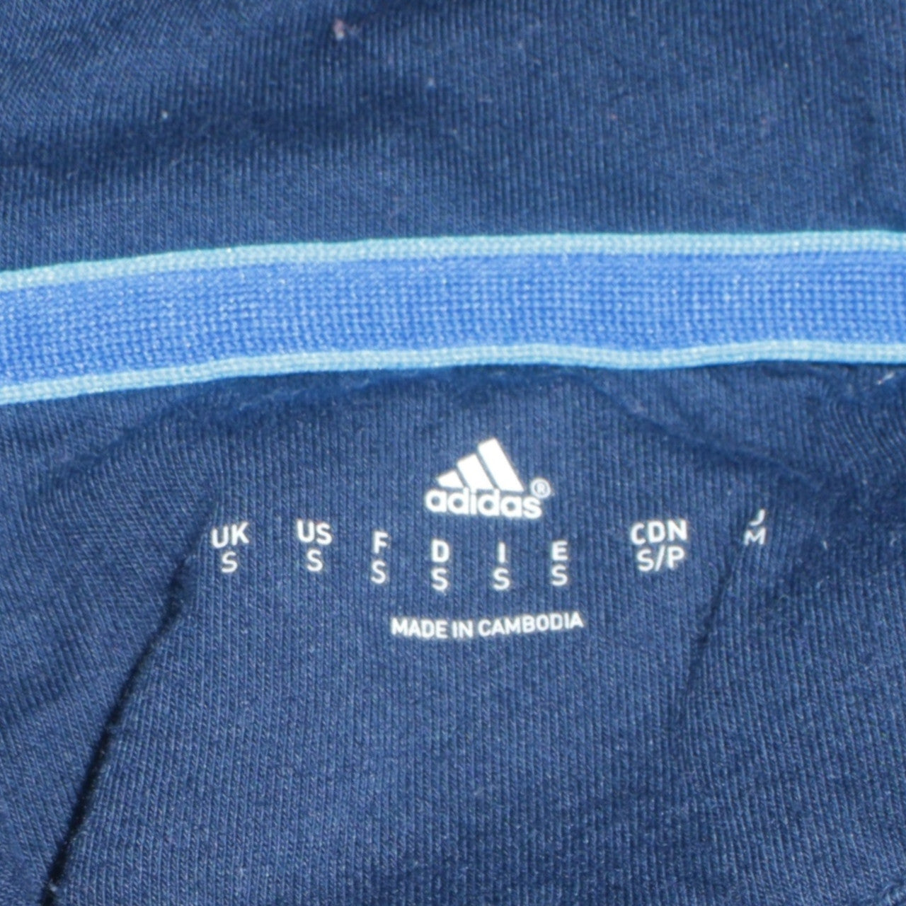 Adidas Men's Blue Pullover Hoodie Size S Sports Fleece Sweatshirt