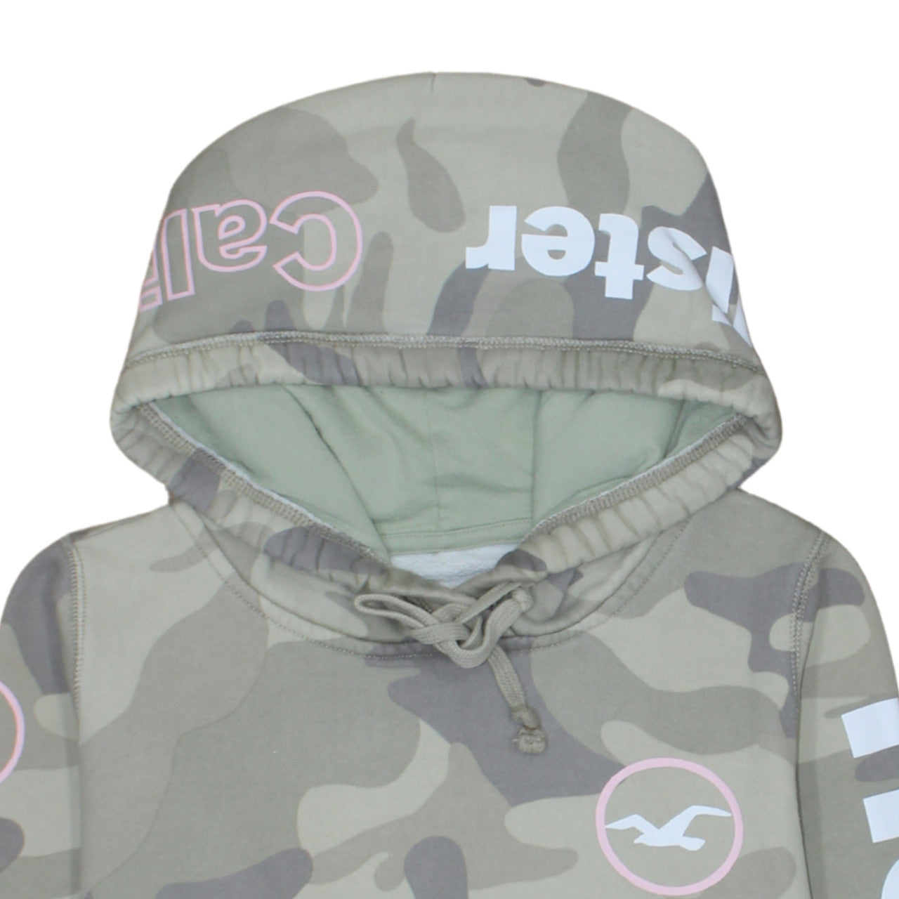 Hollister Women's Camouflage Pullover Hoodie Green Small
