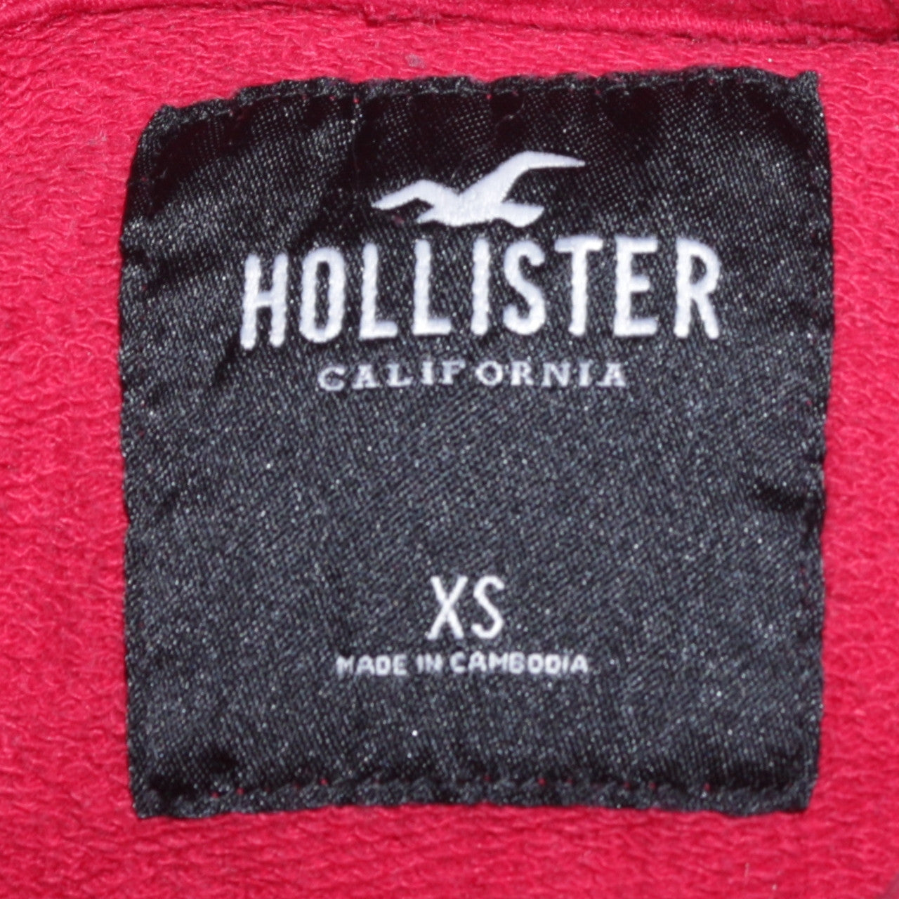 Hollister Mens Red XS Pullover Hoodie Logo Knit Cotton Blend