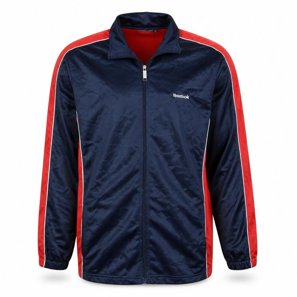 Reebok Mens Navy Red Track Jacket XL Full Zip Windbreaker