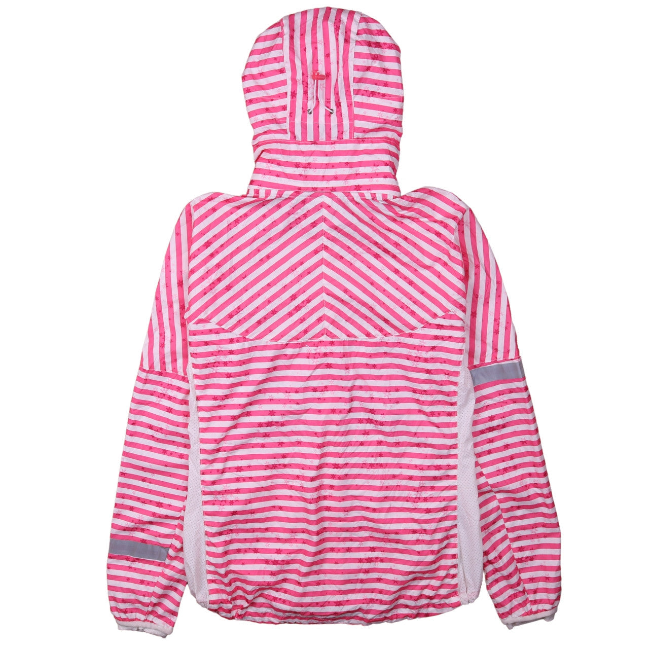 Nike Womens Pink Striped Hooded Lightweight Windbreaker Jacket M