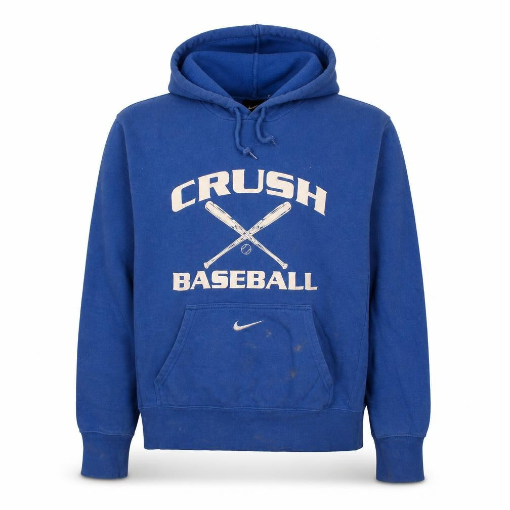 Nike Men's Blue Pullover Hoodie Crush Baseball Graphic M