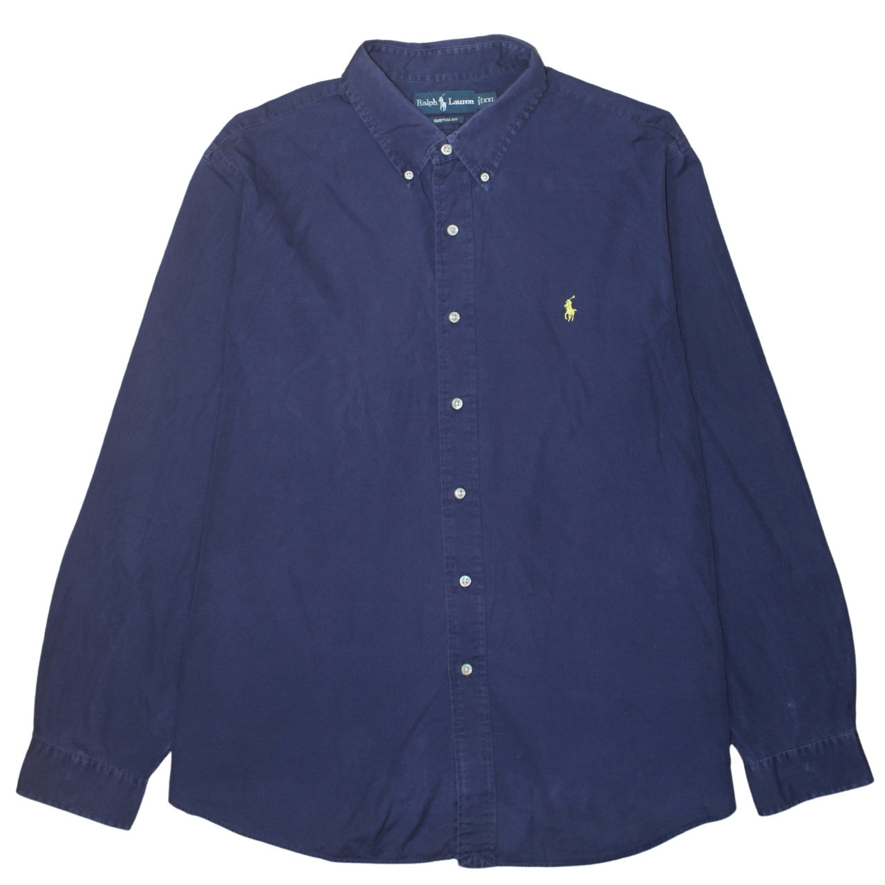 Ralph Lauren Men's Blue 2XL Slim Fit Button-Down Cotton Shirt