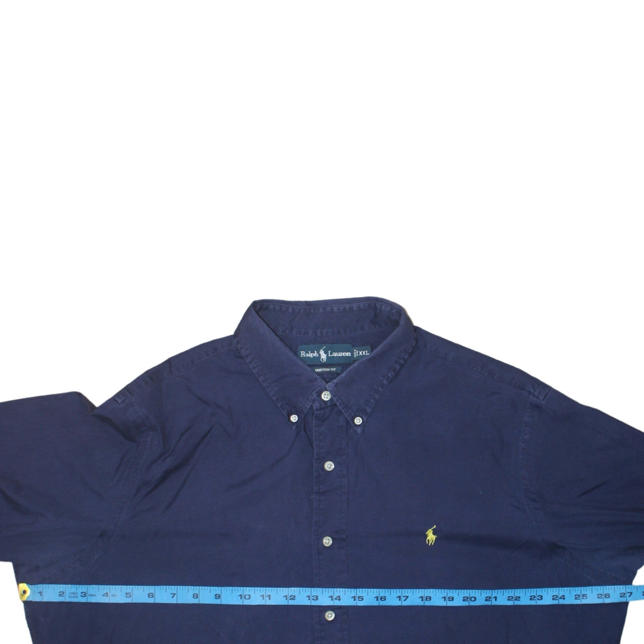 Ralph Lauren Men's Blue 2XL Slim Fit Button-Down Cotton Shirt