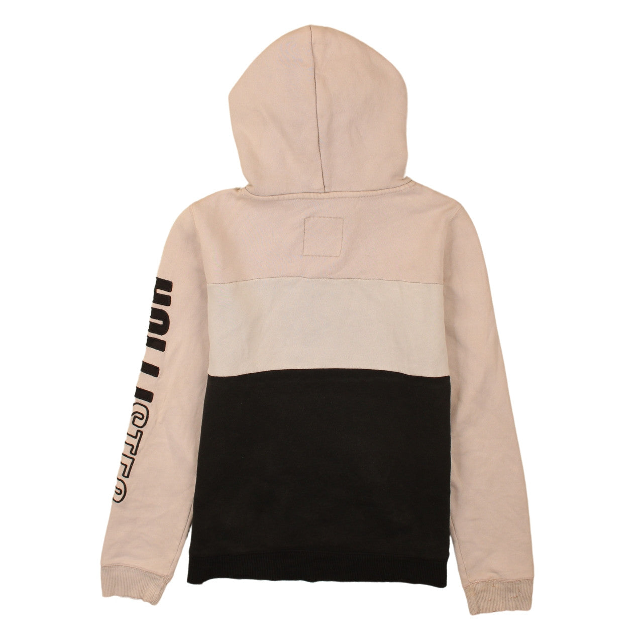 Hollister Men's Beige Pullover Hoodie M Fleece Graphic Logo Sweatshirt