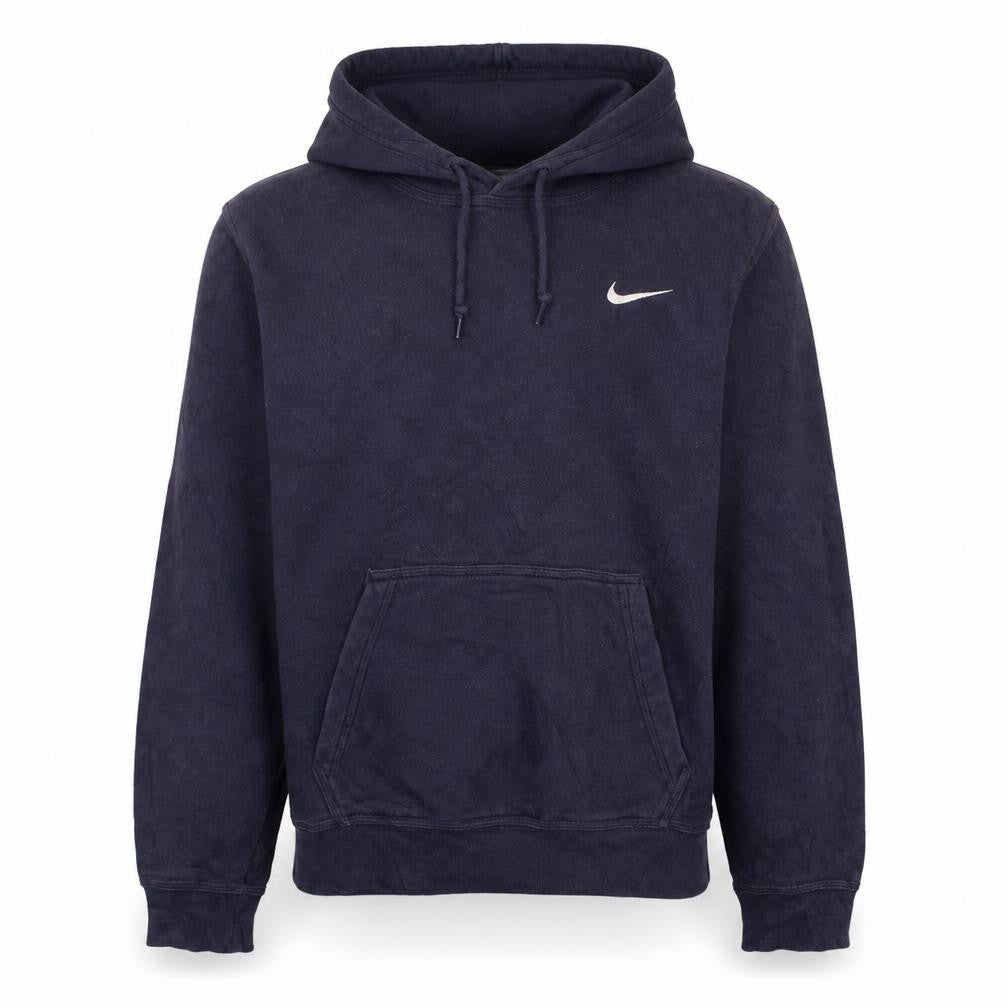 Nike Men's Blue Small Pullover Hoodie with Logo and Drawstring