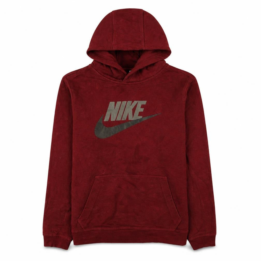 Nike Womens Burgundy Pullover Hoodie XL Logo Front Sweatshirt