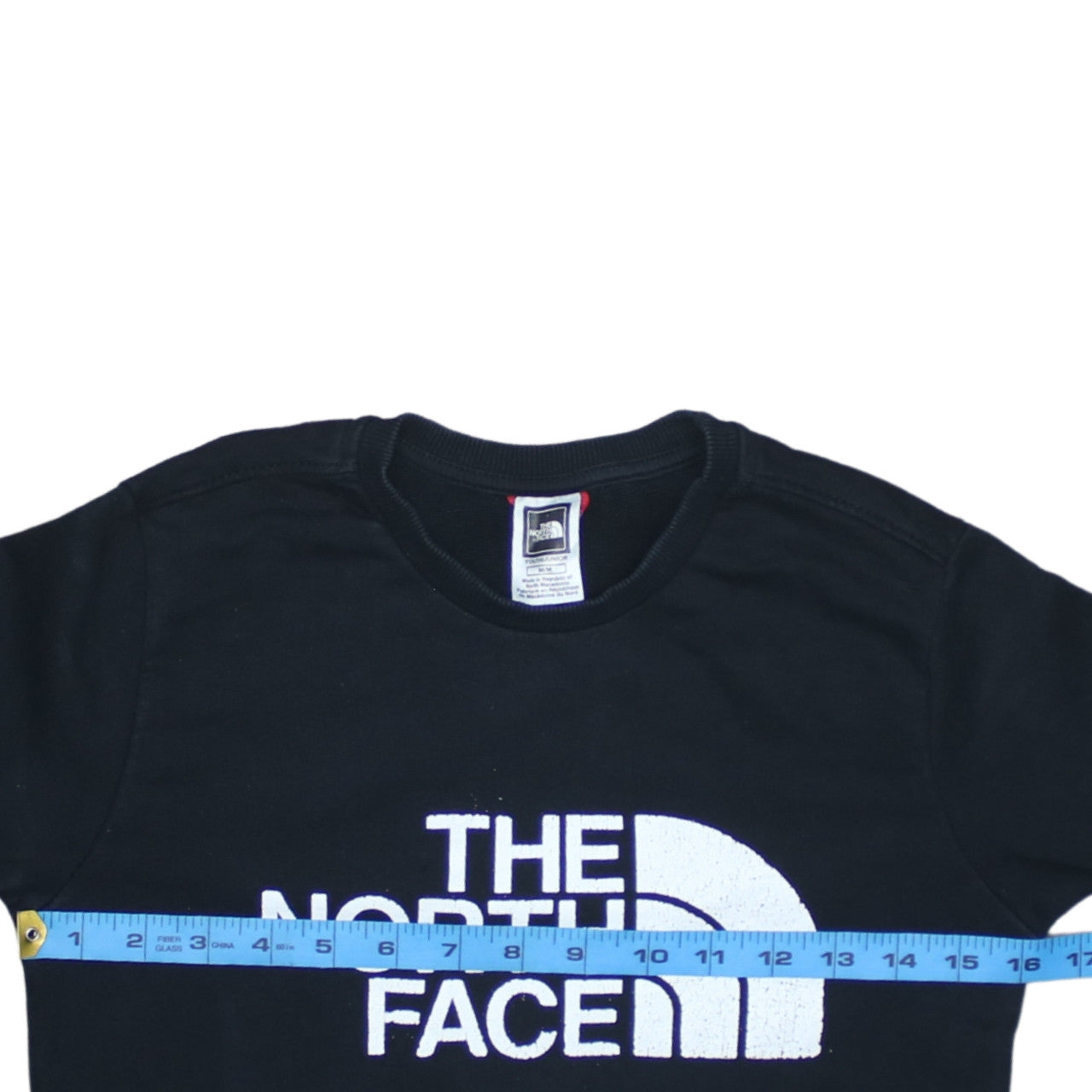 The North Face Boys Black M Crew Neck Pullover Sweatshirt Cotton Logo