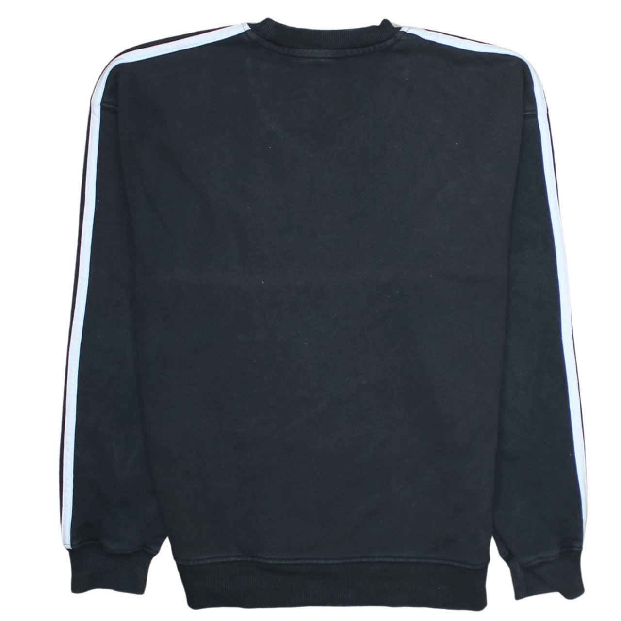 Adidas Women Black XS Pullover Sweatshirt Crew Neck 3-Stripe Detail
