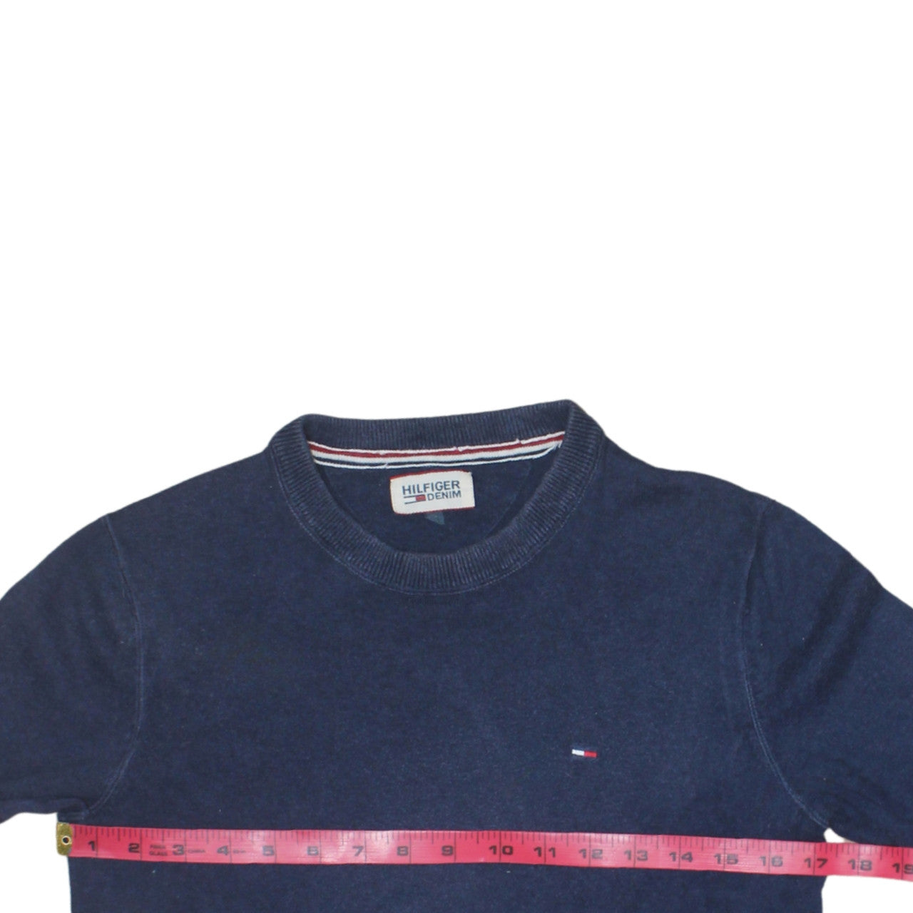 Tommy Hilfiger Men's Blue Crew Neck Cotton Pullover Jumper M
