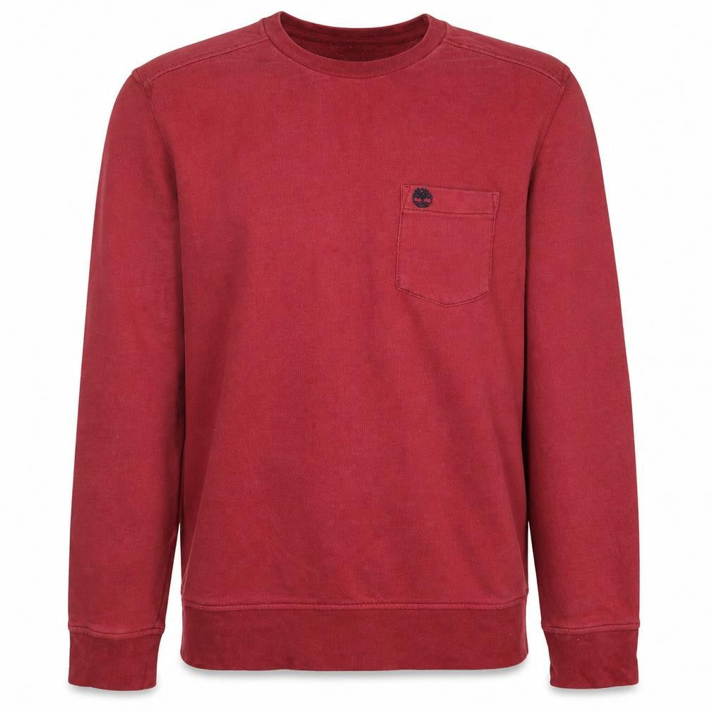 Timberland Men’s Red Crew Neck Cotton Pullover Sweatshirt Size M