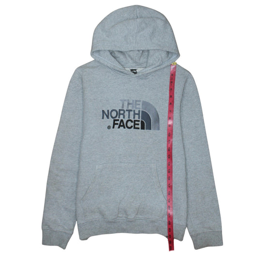 The North Face Boys Grey XL Pullover Hoodie Fleece Logo Sweatshirt