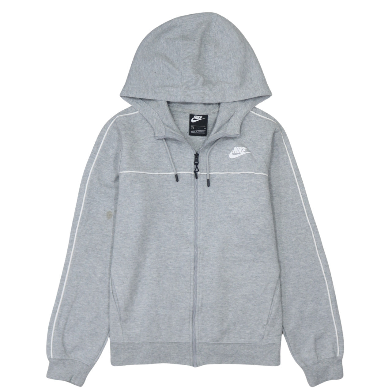 Nike Men's Grey Full Zip Hoodie S Regular Fit Sportswear