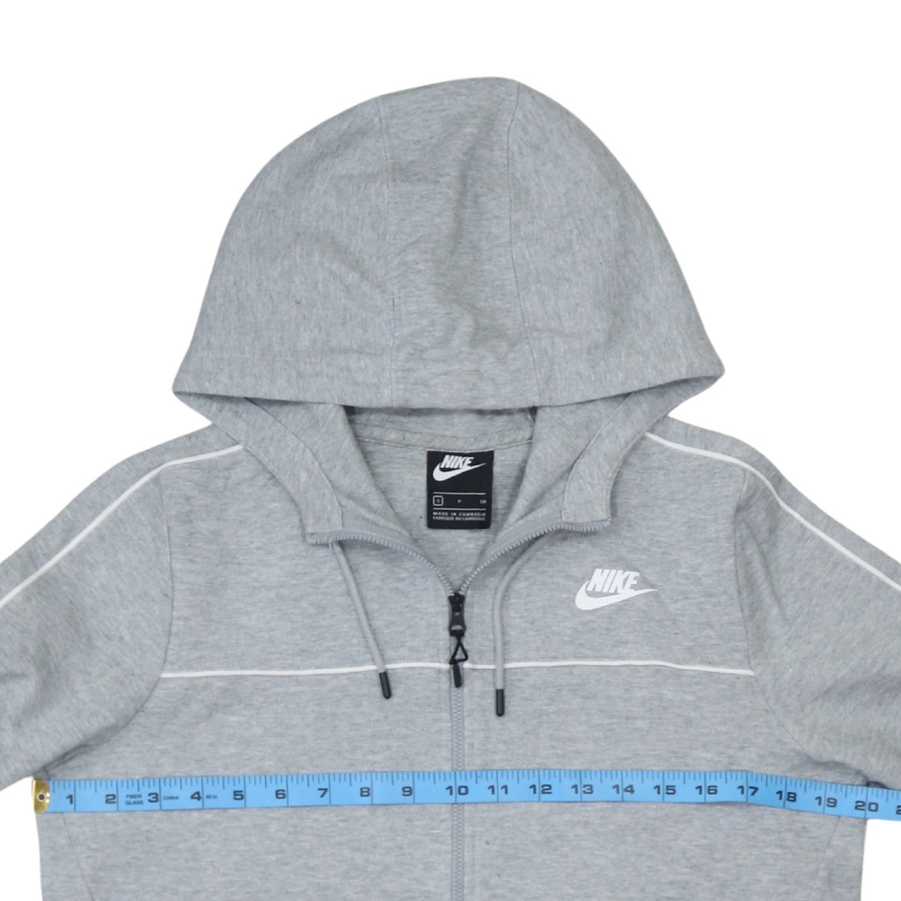 Nike Men's Grey Full Zip Hoodie S Regular Fit Sportswear