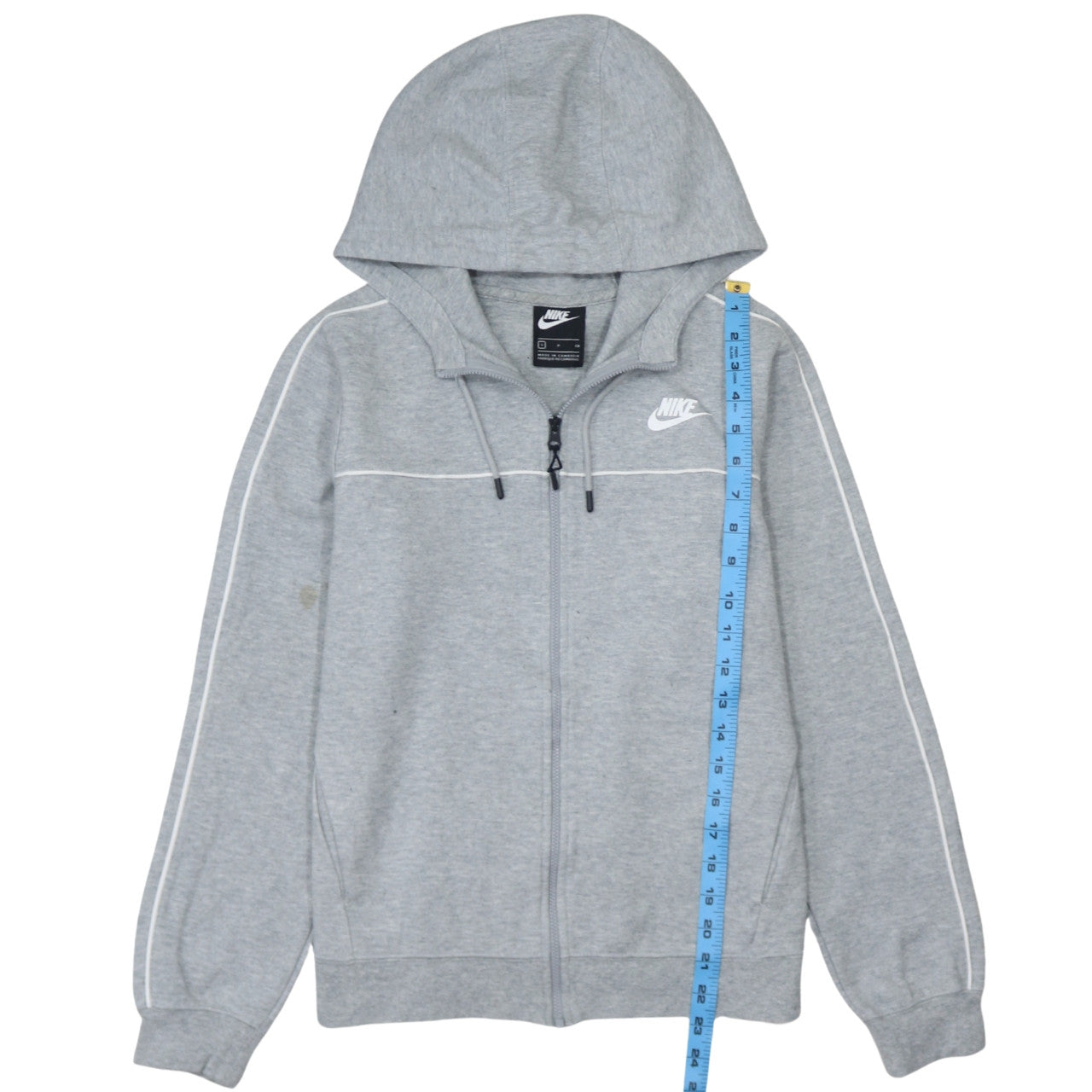 Nike Men's Grey Full Zip Hoodie S Regular Fit Sportswear