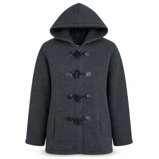 Lee Cooper Womens Charcoal Hooded Buckle Cape Coat Size 16