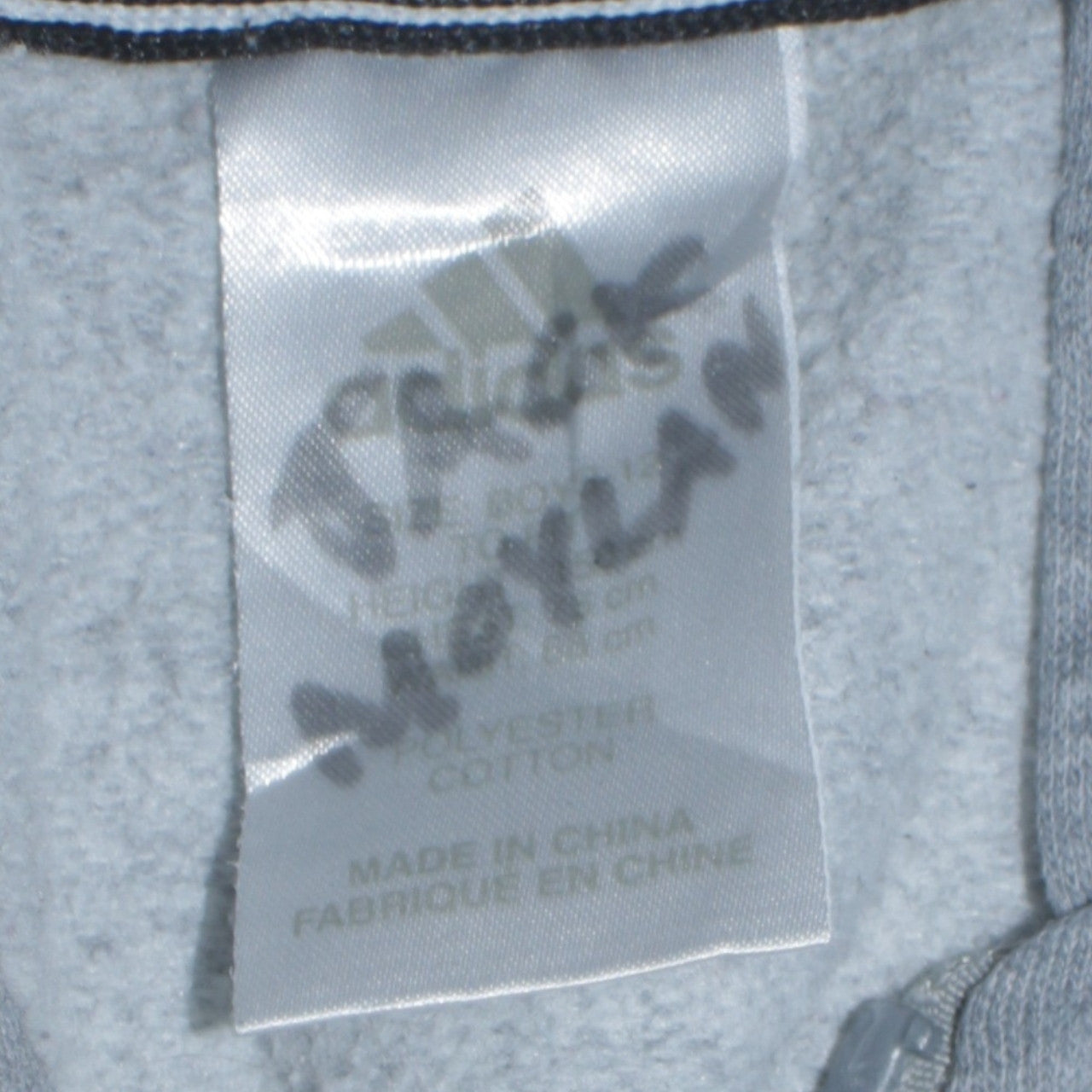 Adidas Boys Grey Full Zip Hoodie Size 10 Years Classic Sportswear