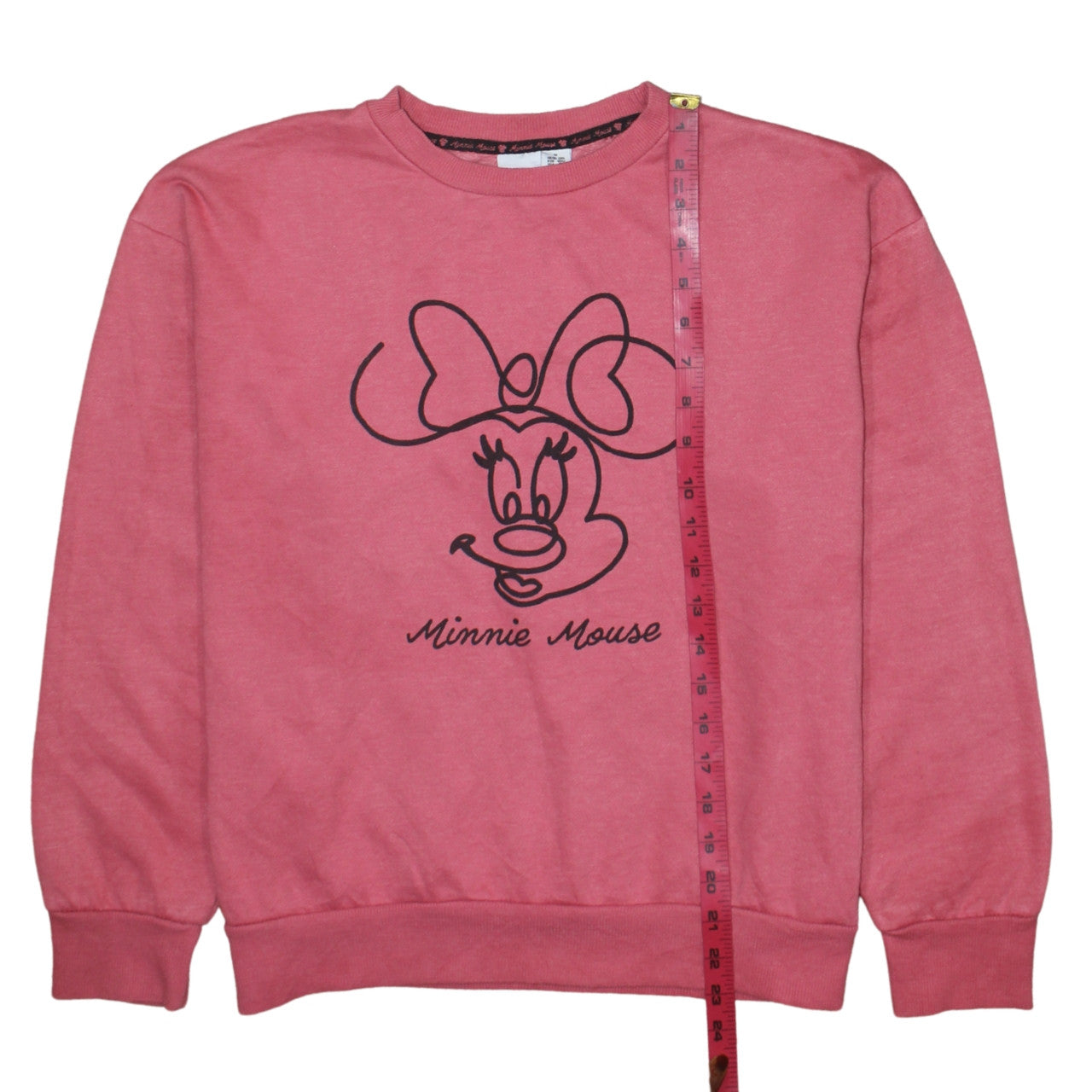 Disney Women Pink Minnie Mouse Sweatshirt UK 12 Crew Neck Pullover