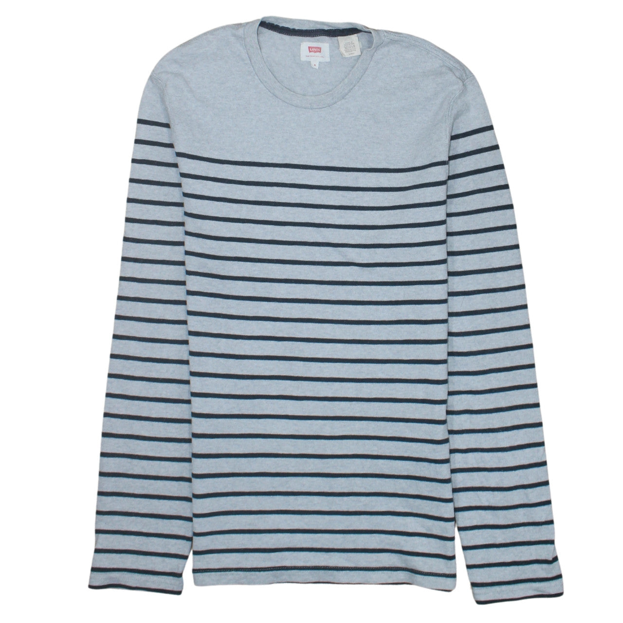 Levi's Men's Grey Striped Long Sleeve Cotton Pullover Sweatshirt Size S