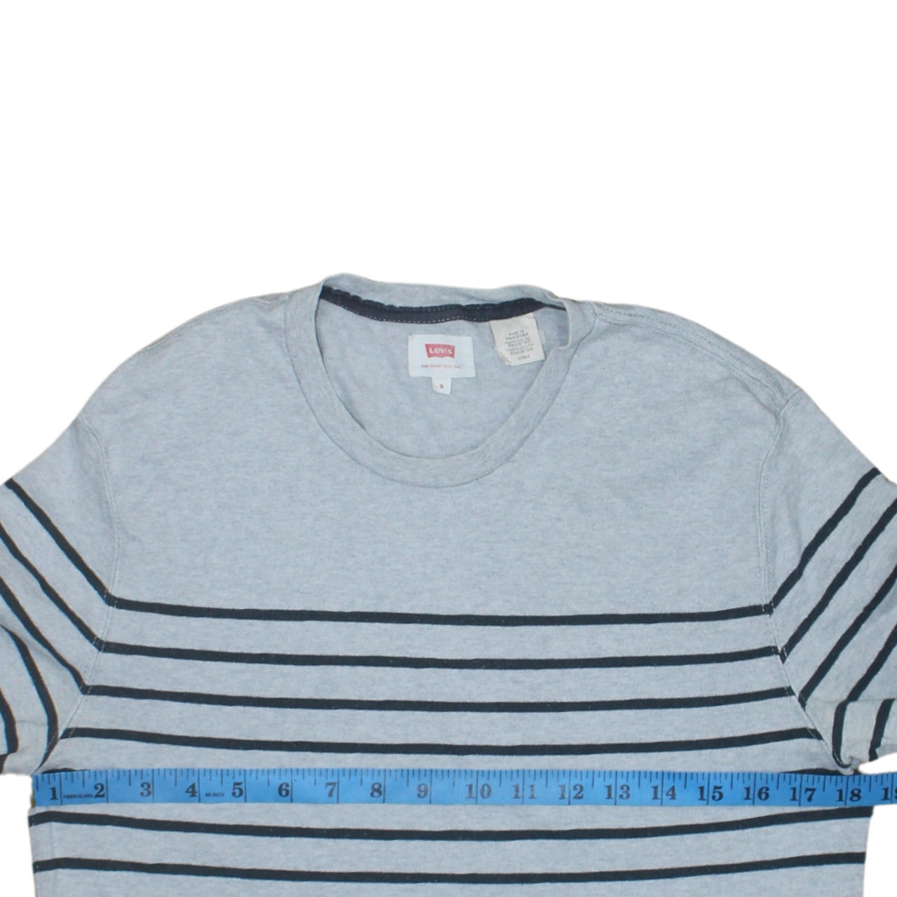 Levi's Men's Grey Striped Long Sleeve Cotton Pullover Sweatshirt Size S