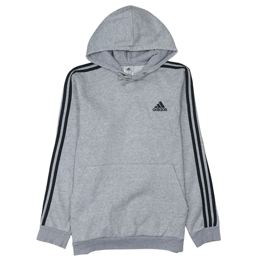 Adidas Men's Grey Pullover Hoodie L Sports Fleece Sweatshirt