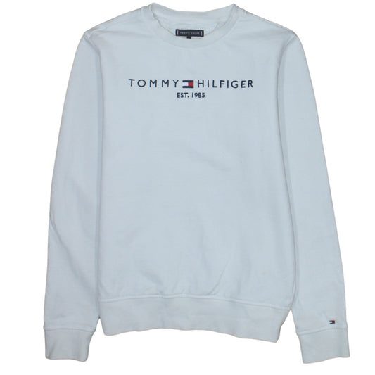 Tommy Hilfiger Boys White Cotton Crew Neck Sweatshirt Size 164