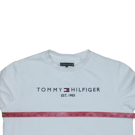 Tommy Hilfiger Boys White Cotton Crew Neck Sweatshirt Size 164