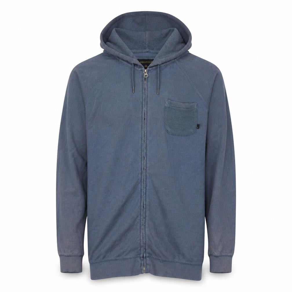 Quiksilver Men's Blue Full Zip Hoodie Size L Cotton Casual