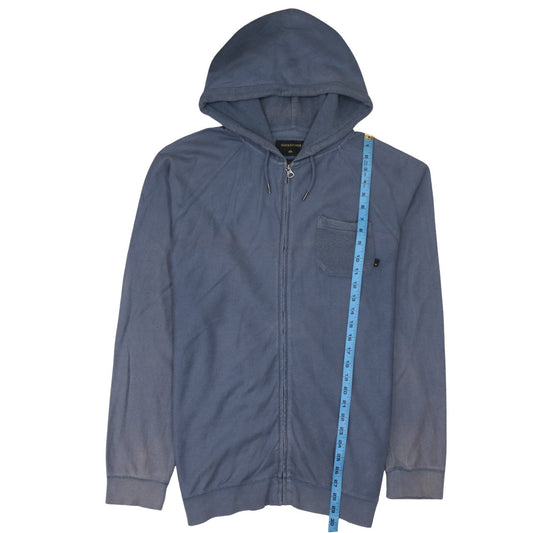 Quiksilver Men's Blue Full Zip Hoodie Size L Cotton Casual