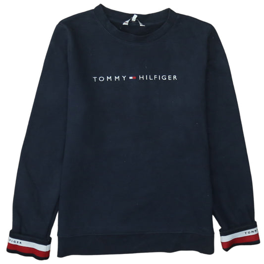 Tommy Hilfiger Womens Navy Blue Small Logo Crew Neck Sweatshirt