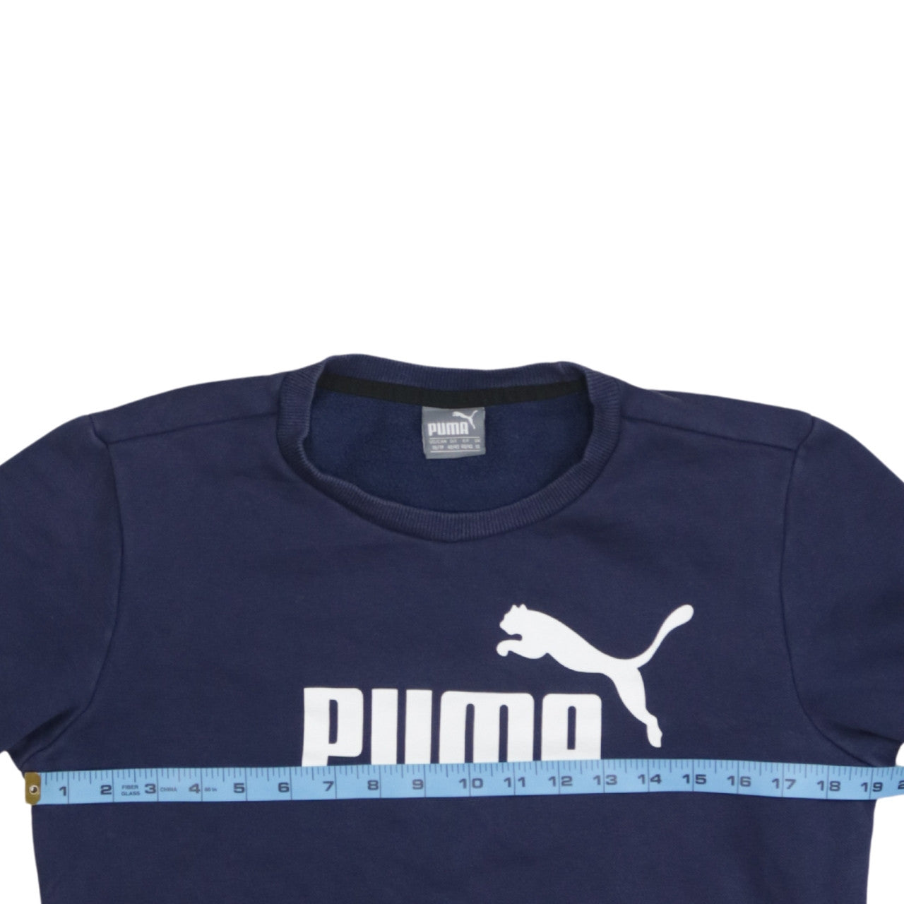 Puma Men's Blue XS Pullover Sweatshirt Crew Neck Logo Fleece