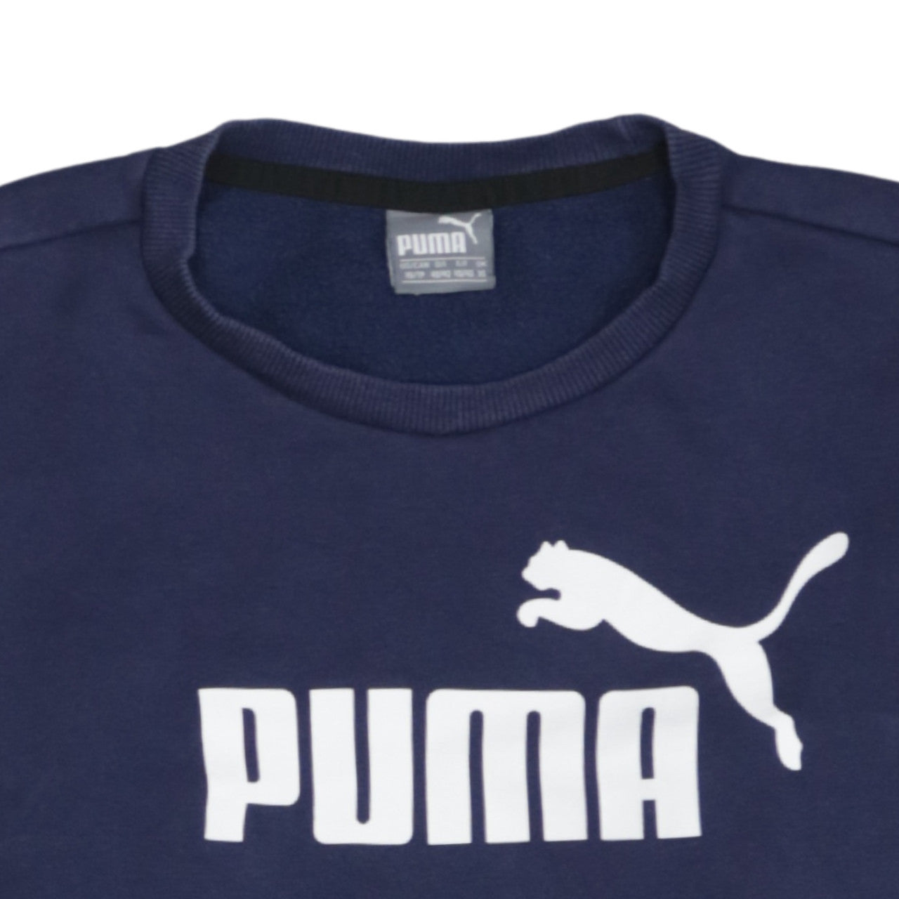 Puma Men's Blue XS Pullover Sweatshirt Crew Neck Logo Fleece