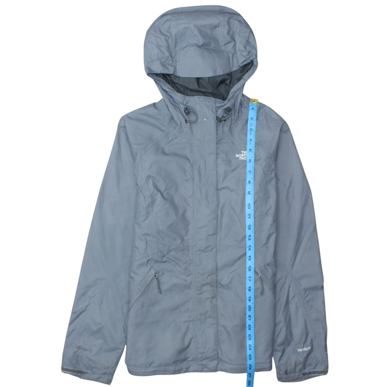 The North Face Women's Grey Hooded Waterproof Rain Jacket Size M