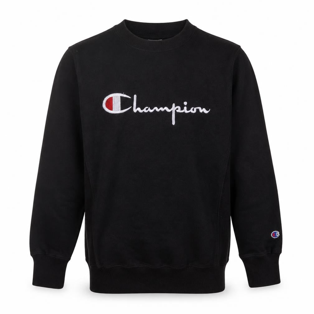 Champion Men's Black Crew Neck Pullover Sweatshirt L