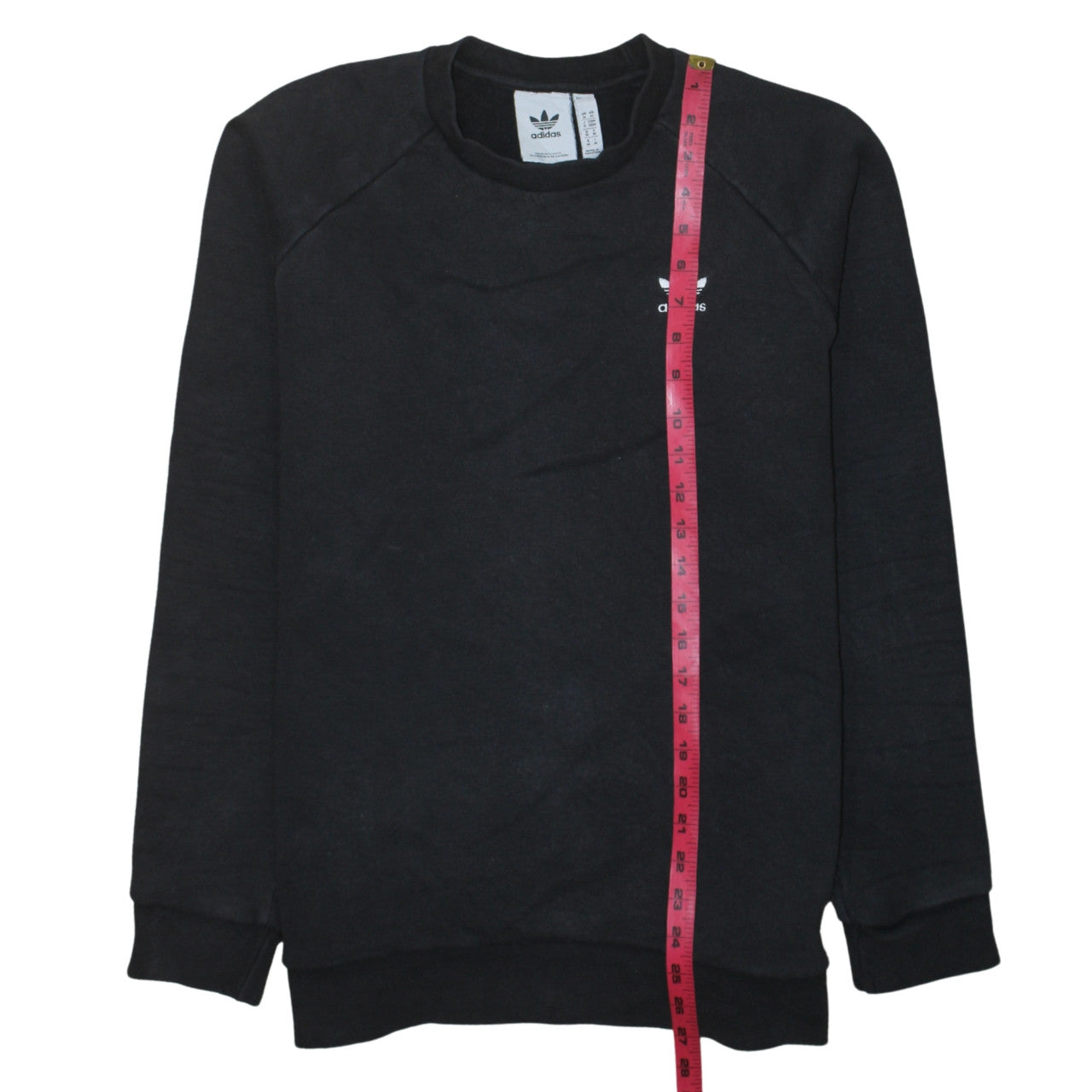 Adidas Men Black Crew Neck Pullover Sweatshirt M Regular Fit