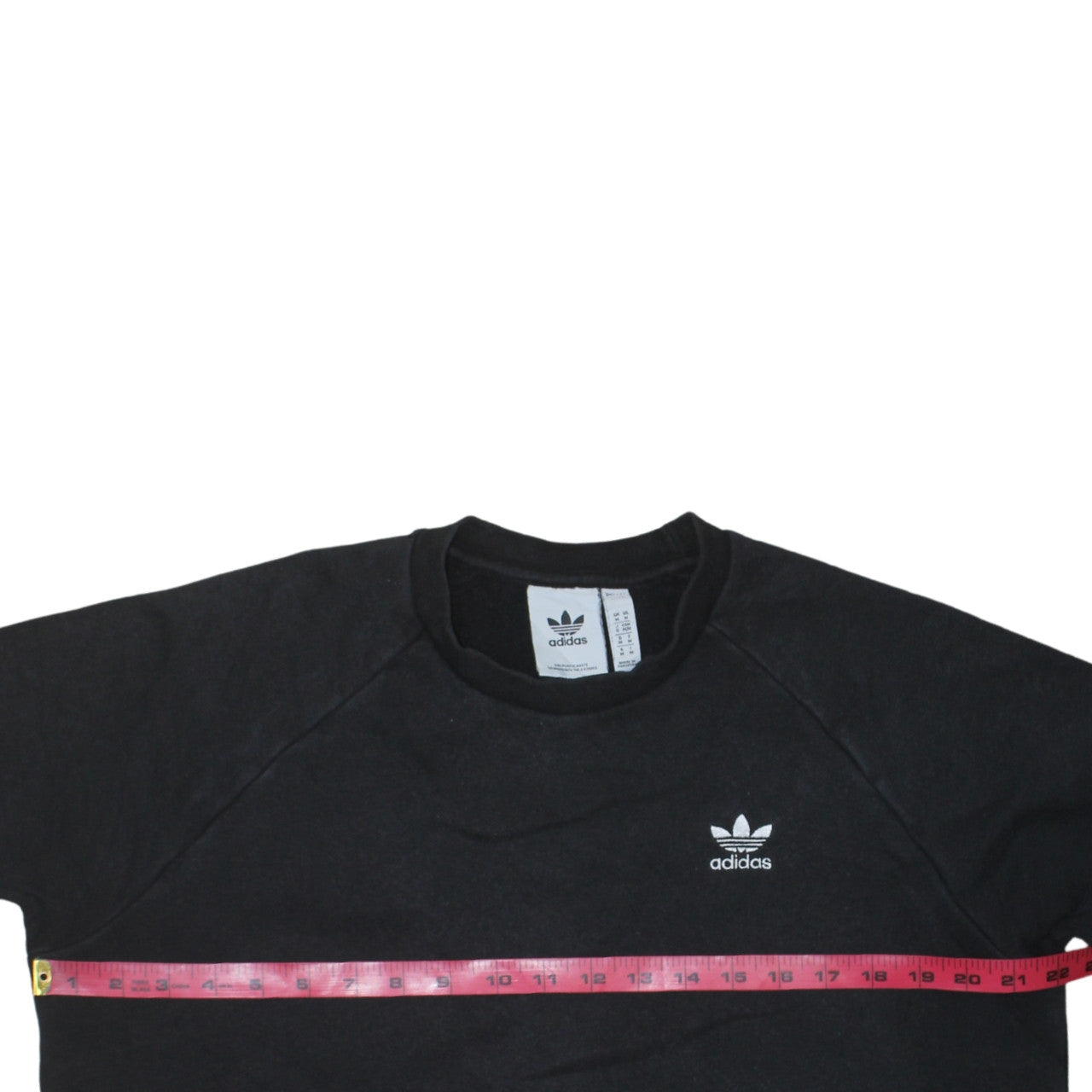 Adidas Men Black Crew Neck Pullover Sweatshirt M Regular Fit