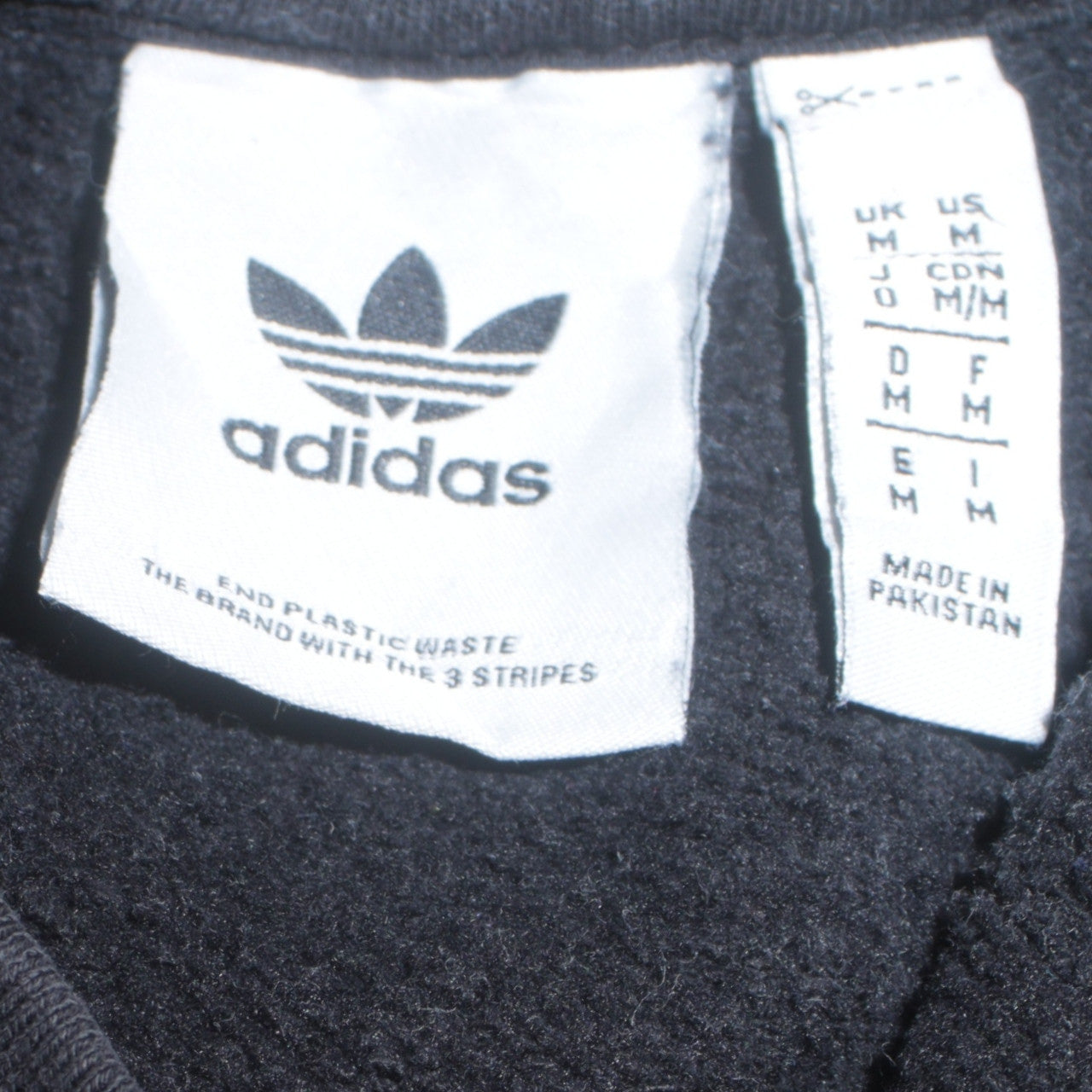 Adidas Men Black Crew Neck Pullover Sweatshirt M Regular Fit