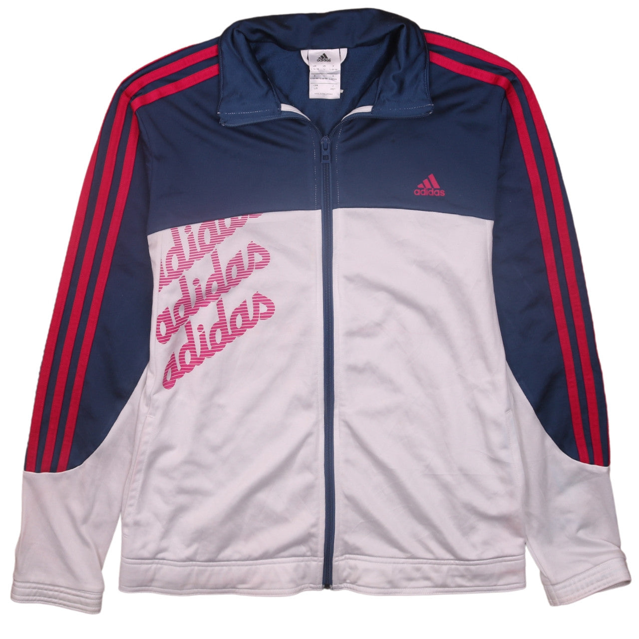 Adidas Women's Blue Track Jacket Size 16 Full Zip Lightweight Sports Top