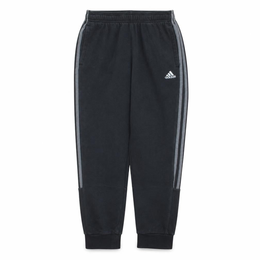 Front view of Adidas Men's Black Jogger Sweatpants S Elastic Waist Tapered Fit