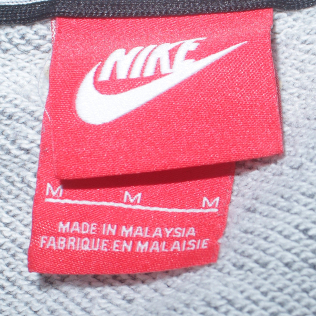 Nike Men's Grey Crew Neck Pullover Sweatshirt M Sports Logo Zip