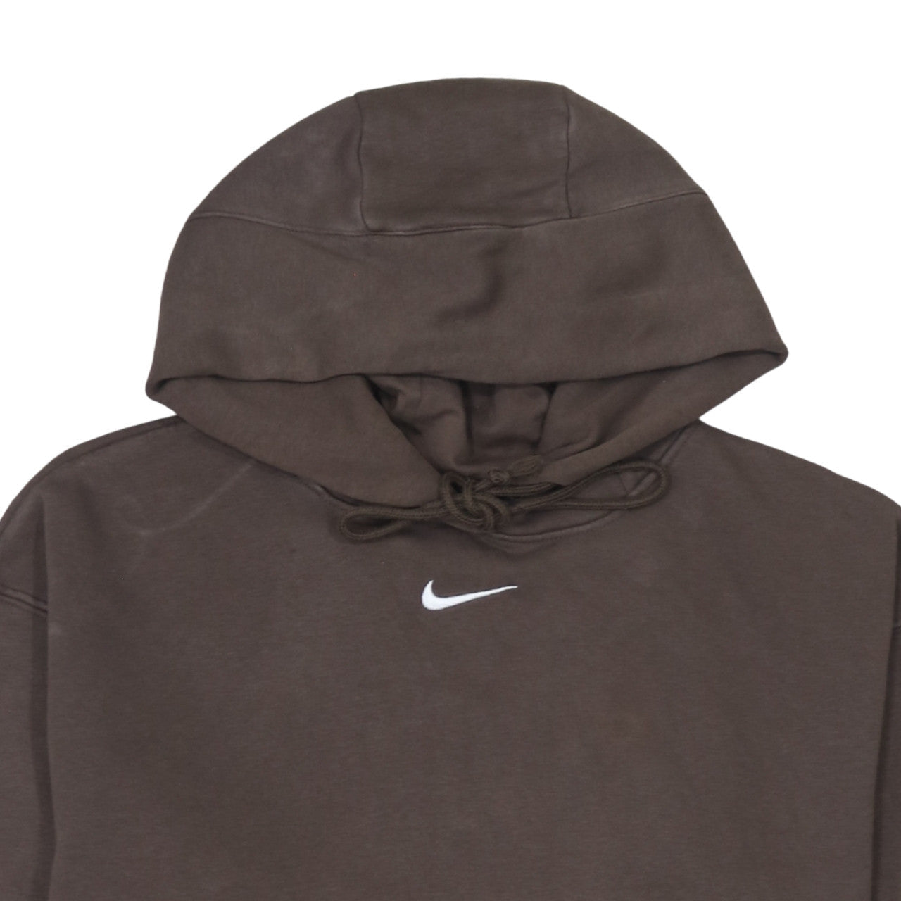 Nike Women Brown Pullover Hoodie Small Cotton Blend Logo Sweatshirt