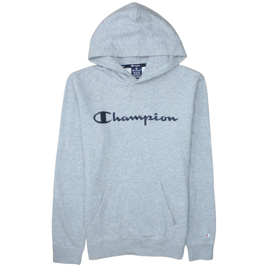 Champion Men’s Grey Pullover Hoodie Medium Logo Fleece Sweatshirt