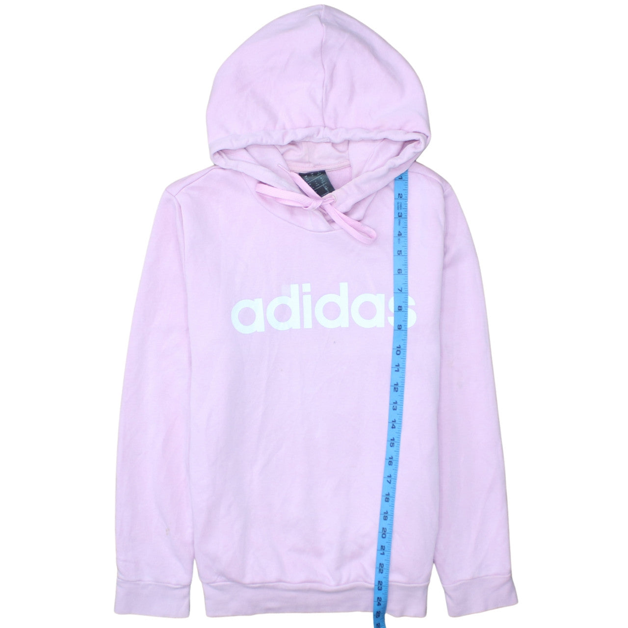 Adidas Womens Pink Pullover Hoodie Medium Cotton Blend Logo Outdoor