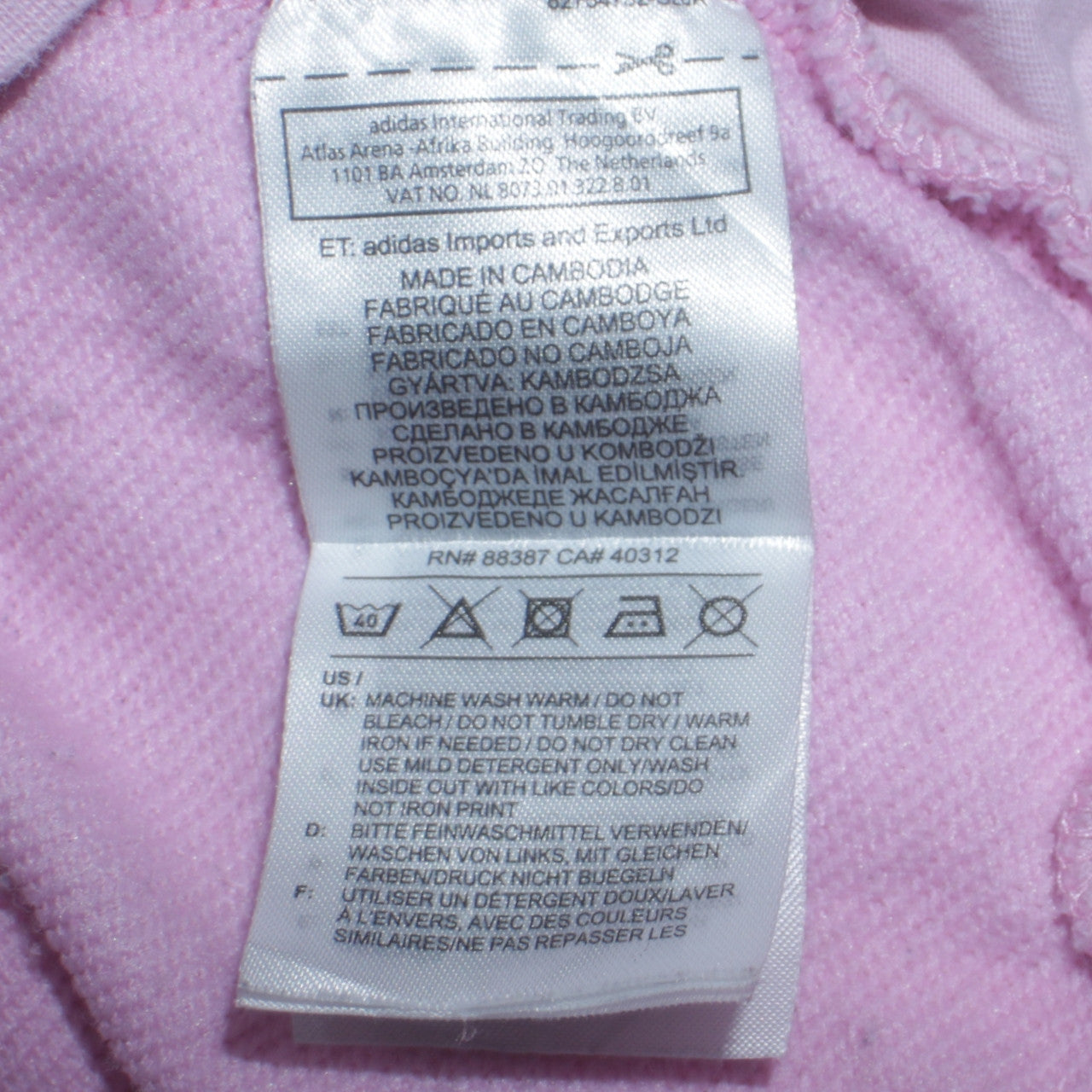 Adidas Womens Pink Pullover Hoodie Medium Cotton Blend Logo Outdoor
