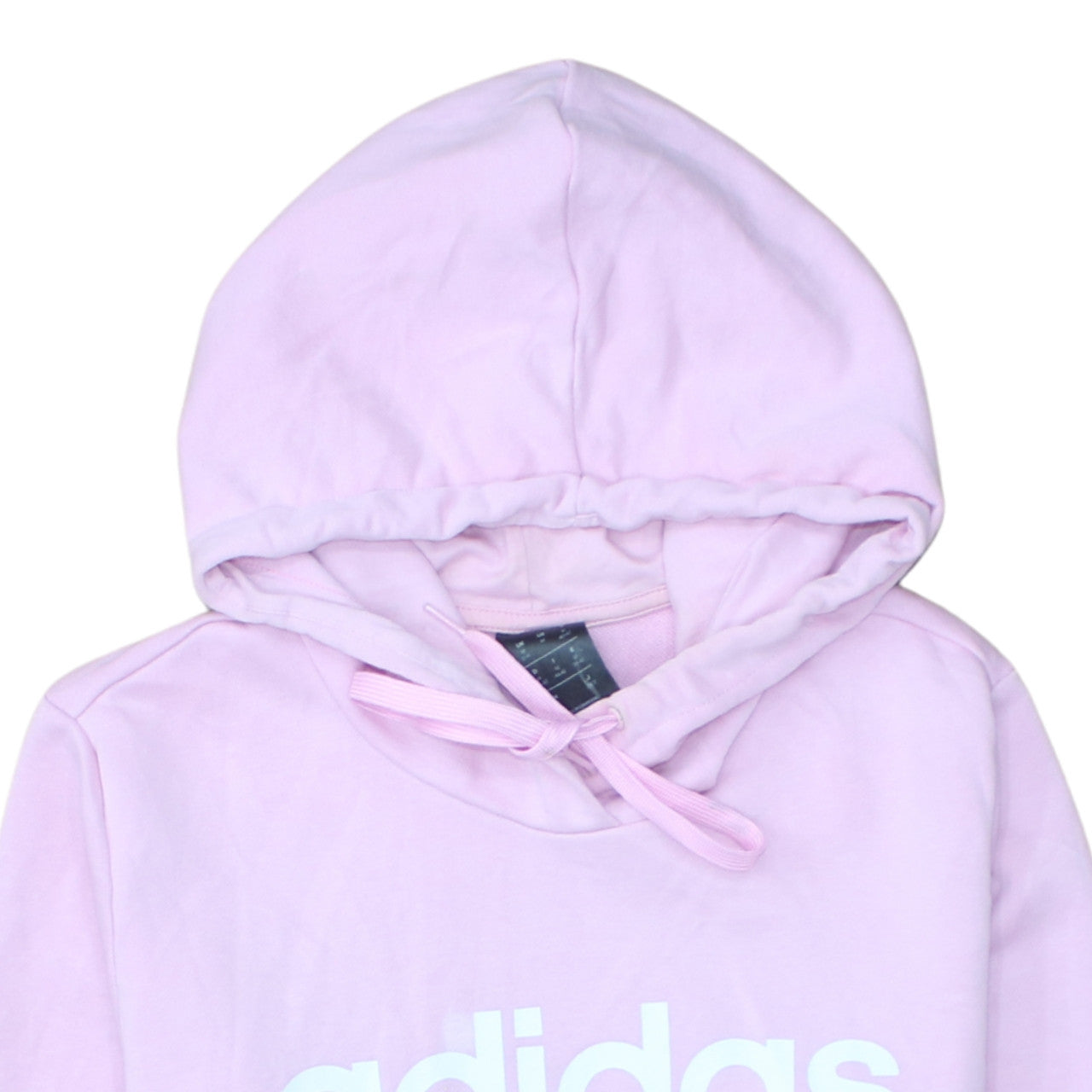 Adidas Womens Pink Pullover Hoodie Medium Cotton Blend Logo Outdoor