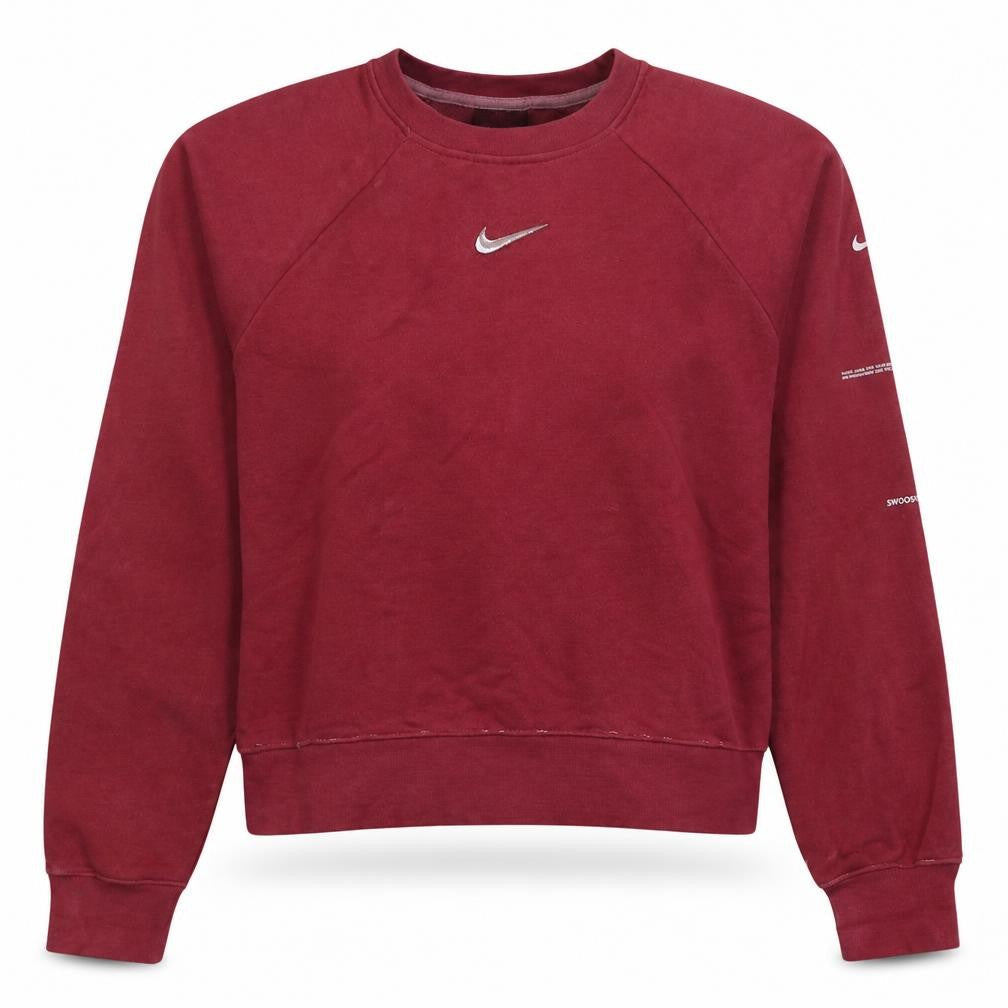 Nike Women's Red Crew Neck Pullover Sweatshirt S Cotton Blend