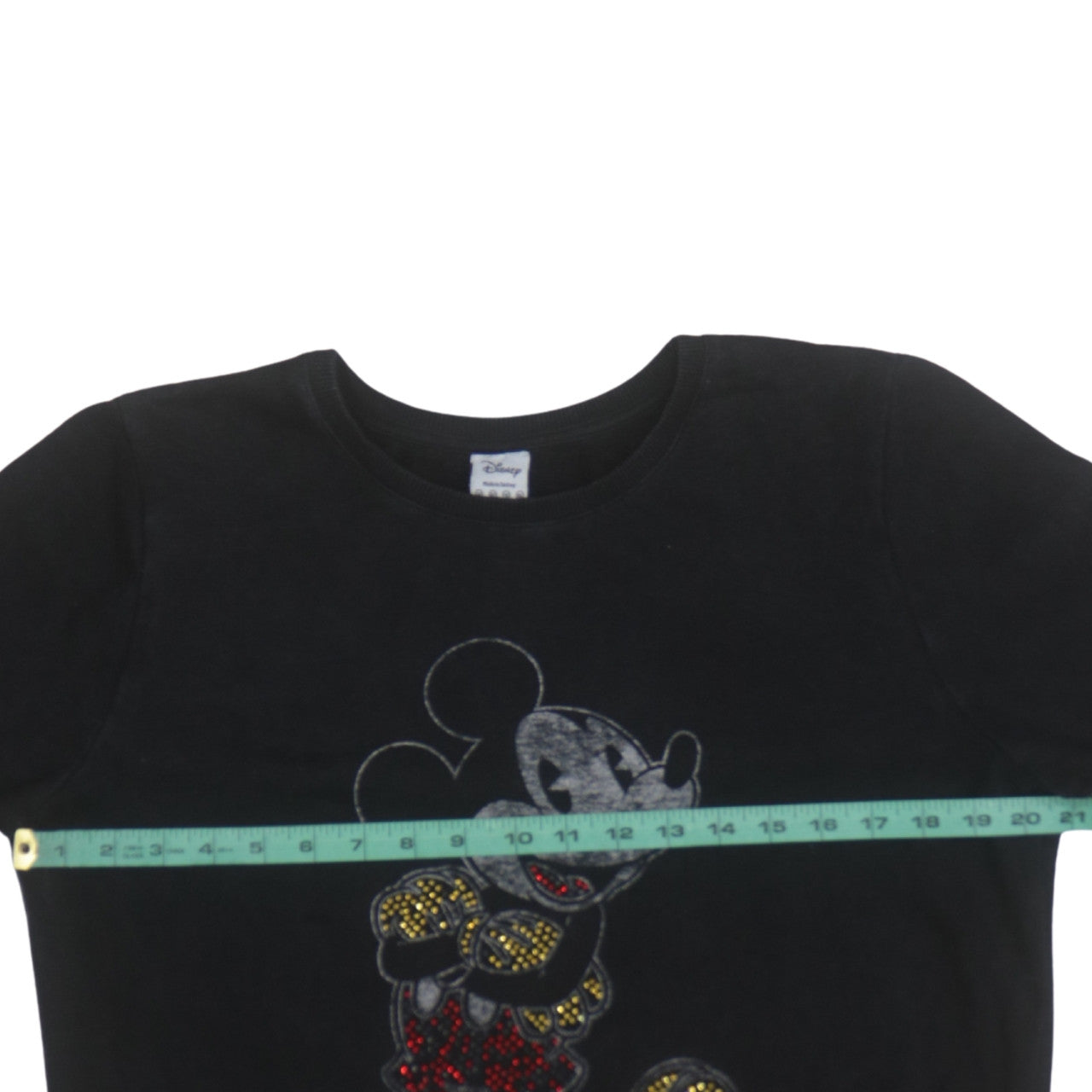 Disney Women Black Sequin Minnie Mouse Pullover Sweatshirt Size 14